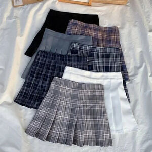 YESSTYLE White Pleated Preppy Casual Cute Mini Skirt